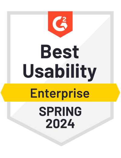 G2 Badge Best Usability Enterprise Winter 2024