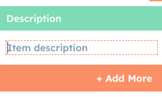 The item description field of the invoice template generator