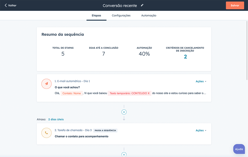 como criar sequencias dentro da ferramenta de automação de vendas da HubSpot