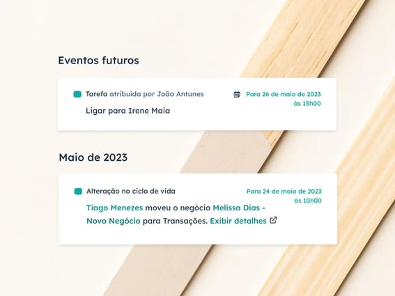 captura de tela da organização de eventos e gestão de campanhas na ferramenta da HubSpot 