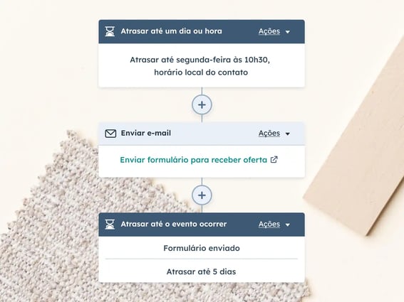 captura de tela mostra fluxo de trabalho da ferramenta de automação de marketing da HubSpot 